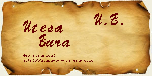 Uteša Bura vizit kartica